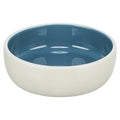 TRIXIE VOERBAK KAT KERAMIEK CREME / BLAUW 13 CM 300 ML